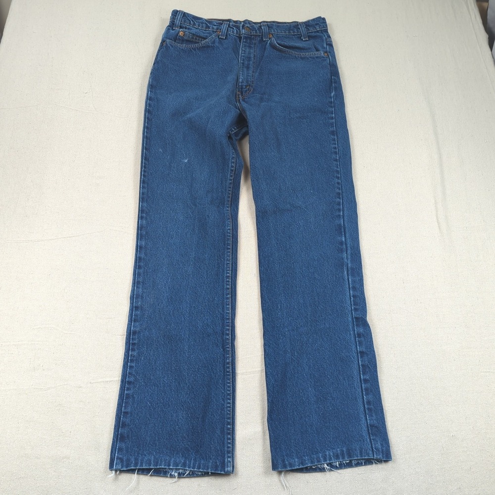 Vintage Levis Jeans Mens 34x30*‎ Blue 517 Boot Cut Orange Tab Hemmed 70s 80s